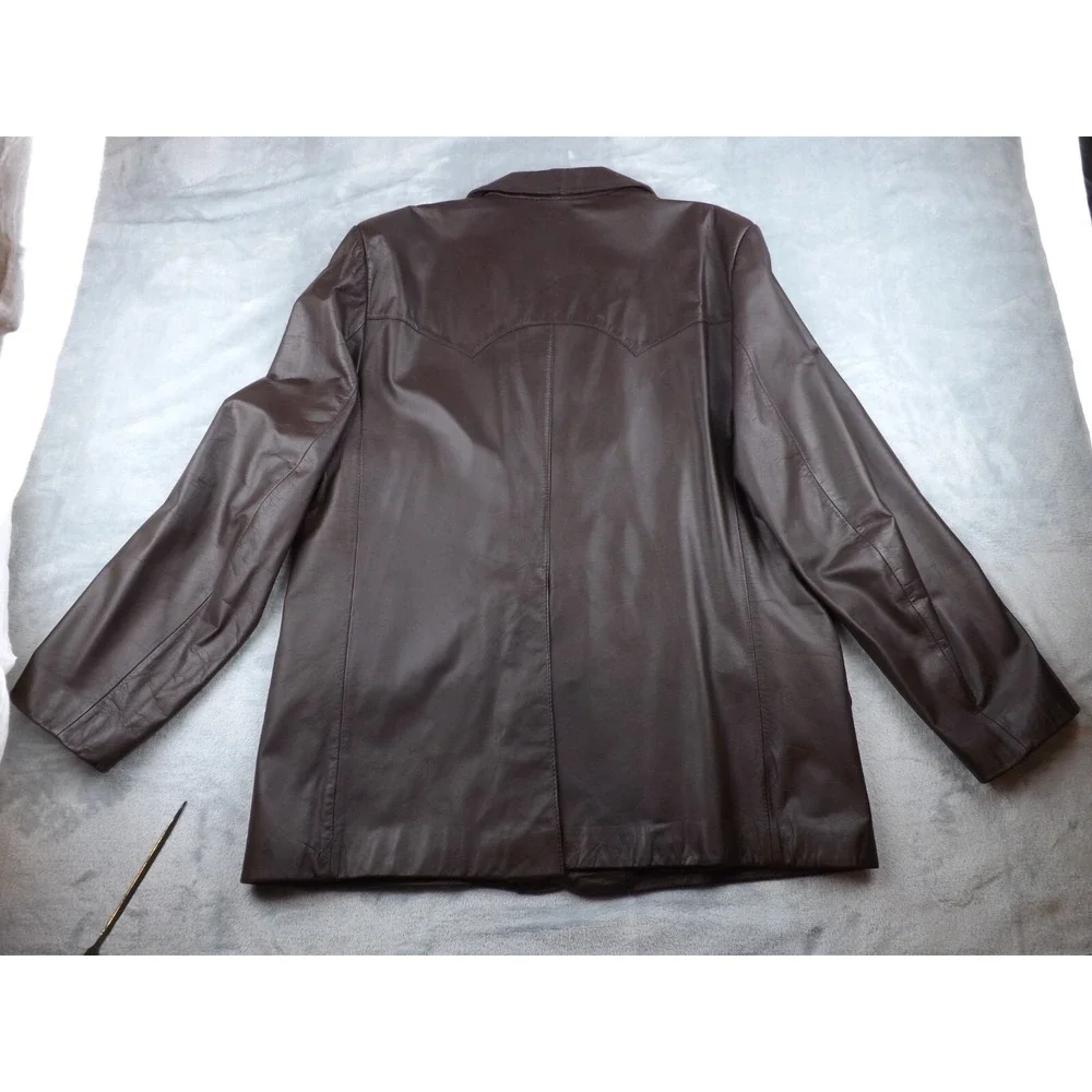 Adler Leather Jacket Vintage‎ Men's Size 46 Dark Brown Lined - Picture 13 of 16